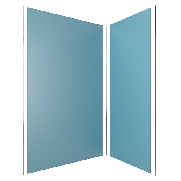 AURLANE - Pack de 2 Panneaux Muraux Aluminium BLEU 90+120x210 cm avec Profilés ANODISE BRILLANT - WALL'IT - large