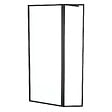 AURLANE - Paroi de Douche avec Volet Pivotant - Cadre et Bras Alu. NOIR MAT - 80+40x200cm - DARK CONTOURING - vignette