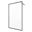 AURLANE - Paroi de Douche 120x200 cm - Cadre et Bras Aluminium NOIR MAT - DARK CONTOURING - vignette