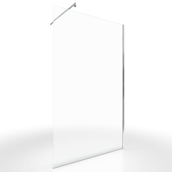 AURLANE - Paroi de Douche 140x200cm Verre Transparent - Barre de Fixation Extensible et Profil Chrome - large