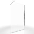 AURLANE - Paroi de Douche 140x200cm Verre Transparent - Barre de Fixation Extensible et Profil Chrome - vignette