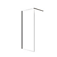 AURLANE - Paroi de Douche 80x200cm en Verre Trempé Transparent 8mm Anticalcaire - Profilé Noir Mat - LINA - vignette
