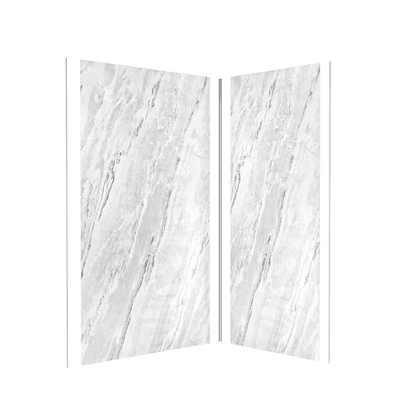 AURLANE - Pack de 2 Panneaux Muraux Pierre Artic Storm 90+120x210 cm avec Profilés ANODISE BRILLANT - STONE'IT - large