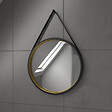 AURLANE - Pack Meuble SDB 80cm suspendu 2 tiroirs Chene_Vasque noire + Miroir Barber - TIMBER 80_Pack34 - vignette