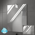 AURLANE - Pack Meuble SDB 80cm sur pieds 2 portes Chene_Vasque noire + Miroir Led - TIMBER 80_Pack23 - vignette
