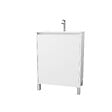 AURLANE - Pack Meuble Salle de Bains 60 cm Laqué Blanc, 2 portes avec Vasque Céramique - XENOS - vignette