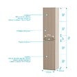 AURLANE - Meuble et colonne de Salle de Bains LEON 80cm Marron Glacé - Façades Ondulées - Vasque Blanche Mate - vignette
