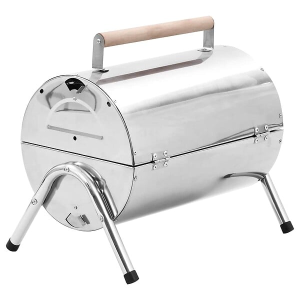 VIDAXL - vidaXL Barbecue au charbon portable Acier inoxydable Grilles doubles - large