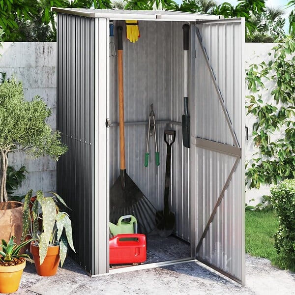 VIDAXL - vidaXL Abri de jardin Gris 118,5x97x209,5 cm Acier galvanisé - large