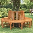 VIDAXL - vidaXL Banc de tour d'arbre rond Ø208 cm bois massif eucalyptus - vignette