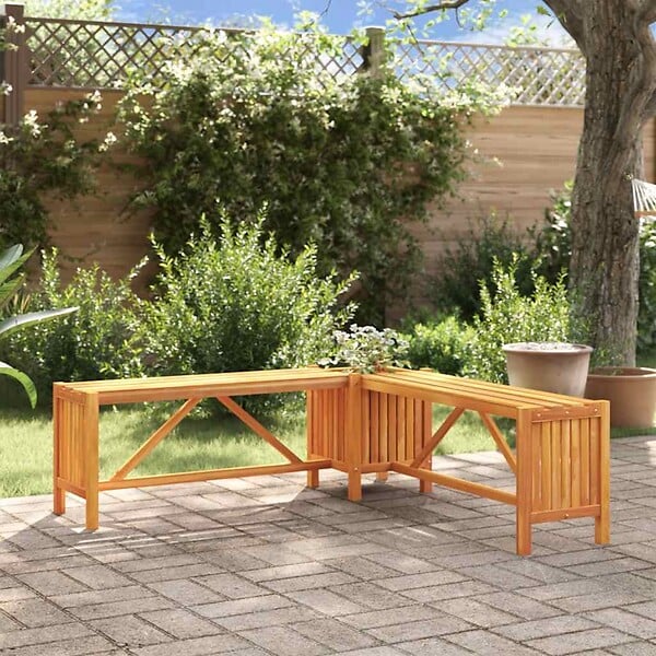 VIDAXL - vidaXL Banc de jardin et jardinière 117x117x40 cm Bois solide d'acacia - large