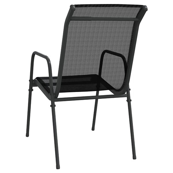 VIDAXL - vidaXL Chaises de jardin 4 pcs Acier et textilène Noir - large