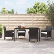 VIDAXL - vidaXL Chaises de jardin avec coussins lot de 4 Résine tressée Noir - vignette