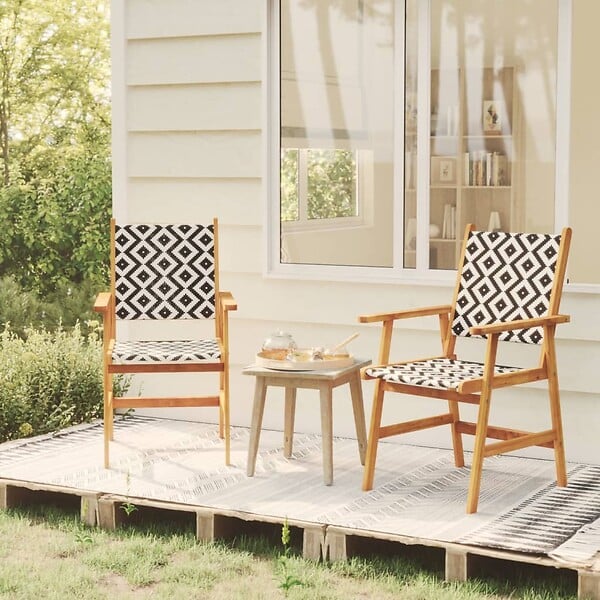 VIDAXL - vidaXL Chaises de jardin lot de 2 Bois d'acacia solide - large