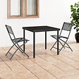 VIDAXL - vidaXL Chaises d'extérieur pliables lot de 2 Noir Acier et textilène - vignette