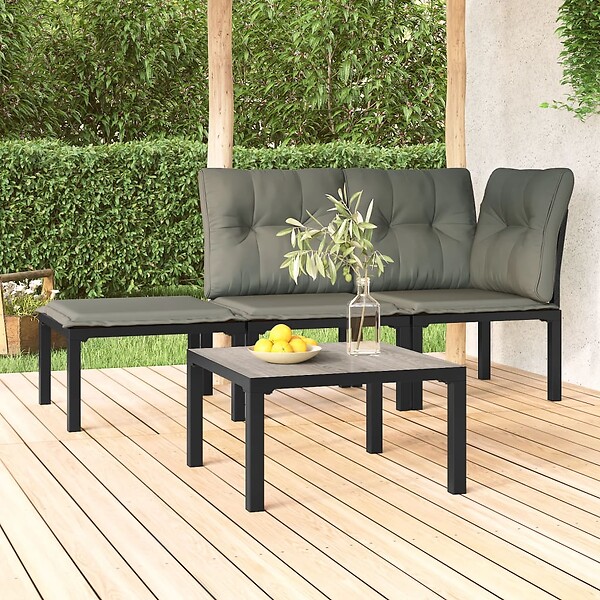 VIDAXL - vidaXL Table basse de jardin gris 55x55x31 cm DPC et acier - large