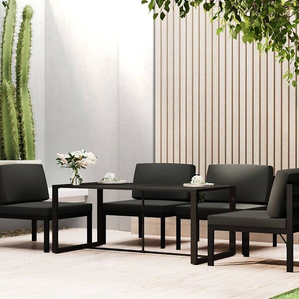 VIDAXL - vidaXL Table à dîner d'extérieur Anthracite 120x60x66 cm Aluminium - large