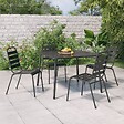 VIDAXL - vidaXL Table de jardin anthracite 100x100x71 cm acier - vignette