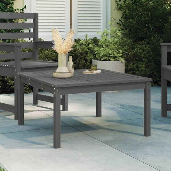 VIDAXL - vidaXL Table de jardin gris 82,5x82,5x45 cm bois massif de pin - large