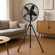 INTEC - Ventilateur sur pieds 50W Design, Télescopique Hauteur réglable 125-145Cm, Brasseur d'air 3 vitesses - vignette