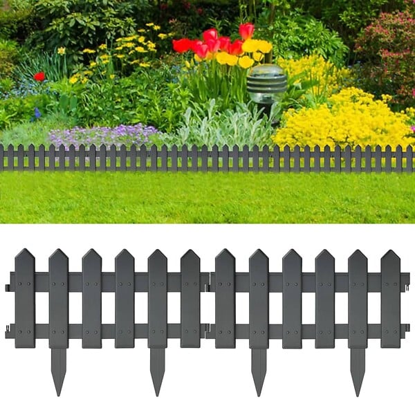 VIDAXL - vidaXL Bordures de pelouse 25 pcs Anthracite 10 m PP - large