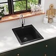 VIDAXL - vidaXL Évier de cuisine Granite Noir - vignette