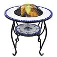 VIDAXL - vidaXL Table de foyer mosaïque Bleu et blanc 68 cm Céramique - vignette