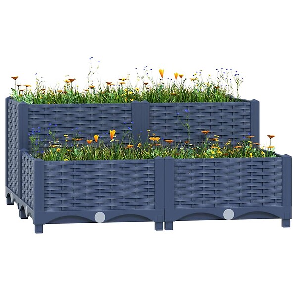 VIDAXL - vidaXL Lit surélevé 80x80x38 cm Polypropylène - large