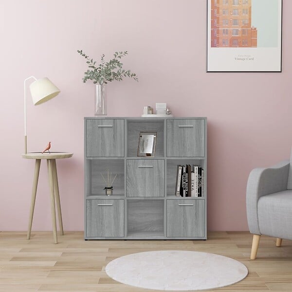 VIDAXL - vidaXL Bibliothèque Sonoma gris 90x30x90 cm Bois d'ingénierie - large