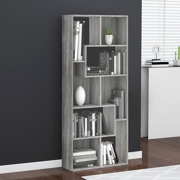 VIDAXL - vidaXL Bibliothèque Sonoma gris 67x24x161 cm Bois d'ingénierie - large