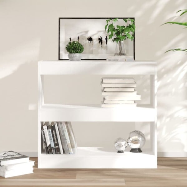 VIDAXL - vidaXL Bibliothèque/Séparateur de pièce Blanc 80x30x72 cm - large
