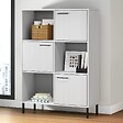 VIDAXL - vidaXL Bibliothèque avec pieds en métal Blanc 90x35x128,5 cm Bois OSLO - vignette