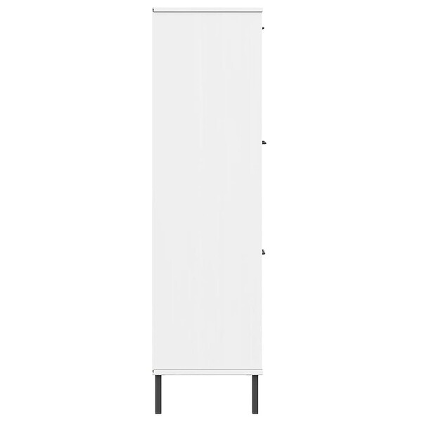 VIDAXL - vidaXL Bibliothèque avec pieds en métal Blanc 90x35x128,5 cm Bois OSLO - large