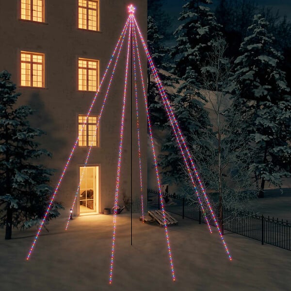 VIDAXL - vidaXL Sapin de Noël à  LED Int/Extérieur 1300 LED colorées 8 m - large