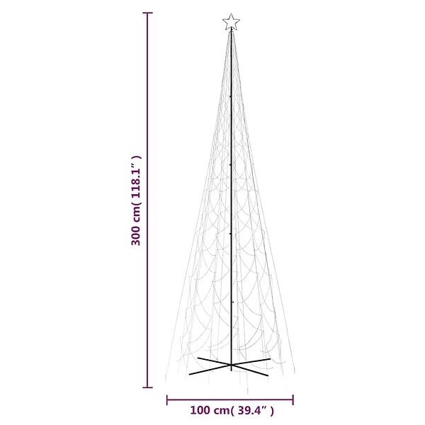 VIDAXL - vidaXL Arbre de Noël cône 3000 LED Blanc froid 230x800 cm - large