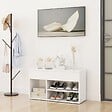 VIDAXL - vidaXL Banc à  chaussures Blanc 80x30x45 cm Bois d'ingénierie - vignette