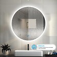 AICA SANITAIRE - AICA Miroir rond LED tactile anti-buée salle de bain suspendu vertical 60x60cm - vignette