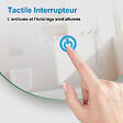 AICA SANITAIRE - AICA Miroir rond LED tactile anti-buée salle de bain suspendu vertical 60x60cm - vignette