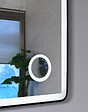 LUXURYBAIN - Miroir salle de bain LED 60x80cm avec cadre en aluminium noir et loupe grossissante x3 - vignette