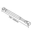 AICA SANITAIRE - Aica Barre De Stabilisation Extensible 73-120cm pour douche à l'italienne, Barre De Fixation Carrée En Aluminium Avec La Finition Chromée - vignette