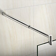 AICA SANITAIRE - Paroi de douche 130x200cm avec barre de fixation 70-120cm en cylindrique, profilé en chromé, AICA paroi de douche à l'italienne en 8mm verre anticalcaire et securit - vignette