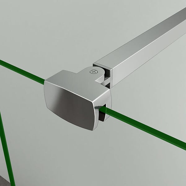 AICA SANITAIRE - Paroi de douche sablé 140x200cm avec barre de fixation 90cm Pince renforcée, paroi de douche à l'italienne en 8mm verre dépoli et anticalcaire - large