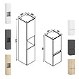 AICA SANITAIRE - Ensemble meuble Salle de Bain 60cm avec simple vasque et colonne et miroir lumineux dimmable blanc - vignette