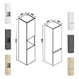 AICA SANITAIRE - Meuble Salle de Bain 80cm avec colonne + miroir lumineux 3 couleurs blanc - vignette