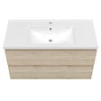 AICA SANITAIRE - Ensemble meuble salle de Bain 100cm avec colonne et miroir 3 couleurs Chêne Wotan - vignette