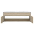 AICA SANITAIRE - Meuble double vasque 120cm avec miroir 3 couleurs + dimmable chêne wotan - vignette
