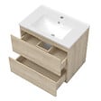AICA SANITAIRE - Ensemble meuble Salle de Bain 80cm avec colonne et miroir lumineux dimmable chêne wotan - vignette