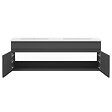 AICA SANITAIRE - Ensemble meuble salle de Bain 120cm double vasque avec colonne + miroir 3 couleurs Anthracite - vignette