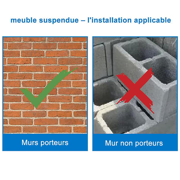 AICA SANITAIRE - Aica Sanitaire 120(L)x46(P)x52(H)cm Meuble salle de bain anthracite avec 4 tiroirs à une fermeture amortie avec deux vasques à suspendre - large