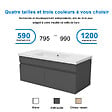AICA SANITAIRE - Aica Sanitaire 99(L)x45(W)x40cm(H)cm Meuble salle de bain anthtacite 2 portes avec une vasque à suspendre - vignette